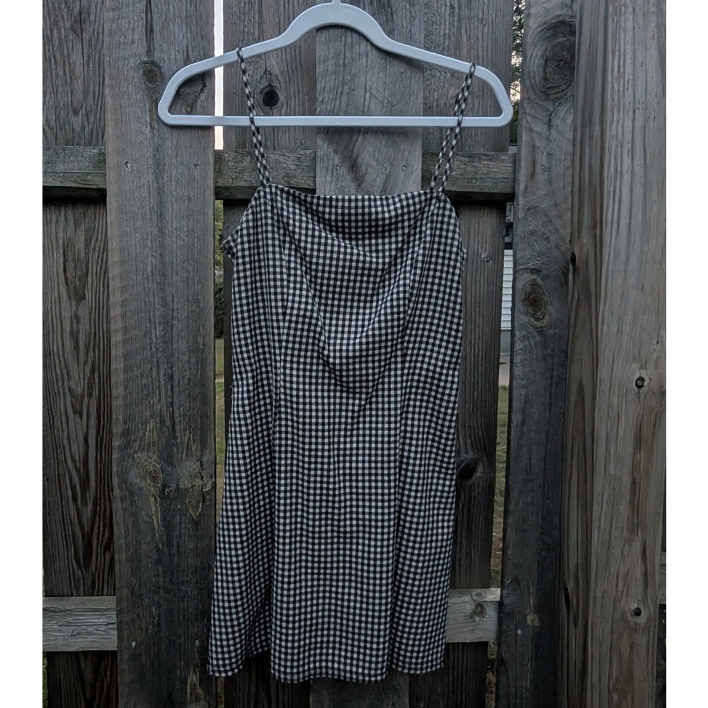 Womens Luna Chix Black Gingham Mini Dress S Excellent Spaghetti Strap